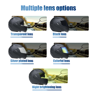 Flip Up Motorcycle Dual Lens Helmet with Bluetooth