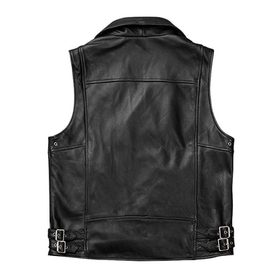Mens Genuine Leather Zip Up Vest