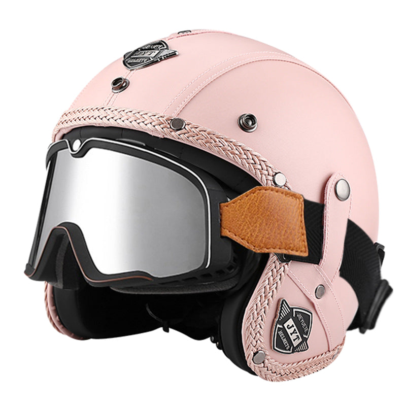 Vintage Braided Edge 3/4 Open Face Helmet Vintage Braided Edge 3/4 Open Face Helmet