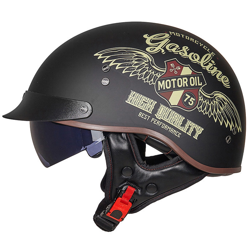 best motorcycle half face helmet Motor Oil 75 Half Face Cruising Helmet – Biker Forward