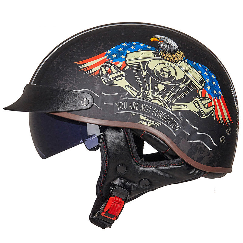 American Vintage Half Face Cruising Helmet – Biker Forward American Vintage Half Face Cruising Helmet – Biker Forward