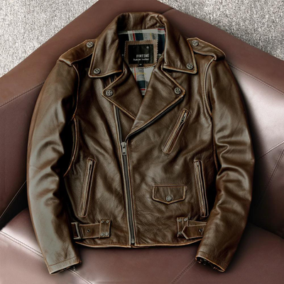 Cowhide Slim Fit Motorcycle Leather Jacket