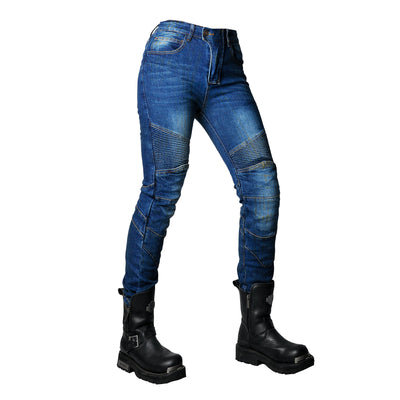 Women Motorcycle Retro Casual Anti-Fall Denim Riding Jeans