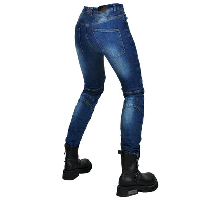 Women Motorcycle Retro Casual Anti-Fall Denim Riding Jeans