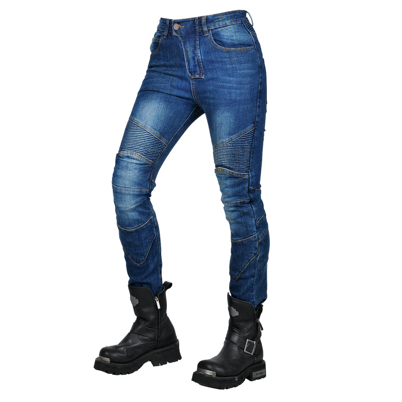 Women Motorcycle Retro Casual Anti-Fall Denim Riding Jeans