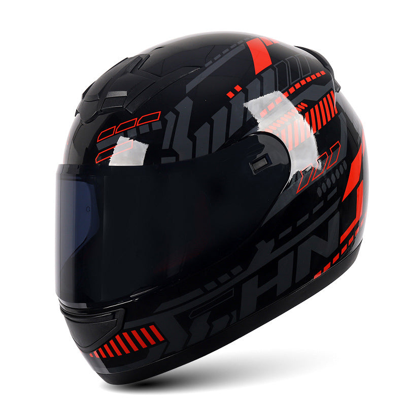 Full Face Motorcycle Helmet with Cool Horns - Black Samurai