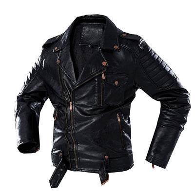 Biker Forward Retro Style Faux Leather Jacket