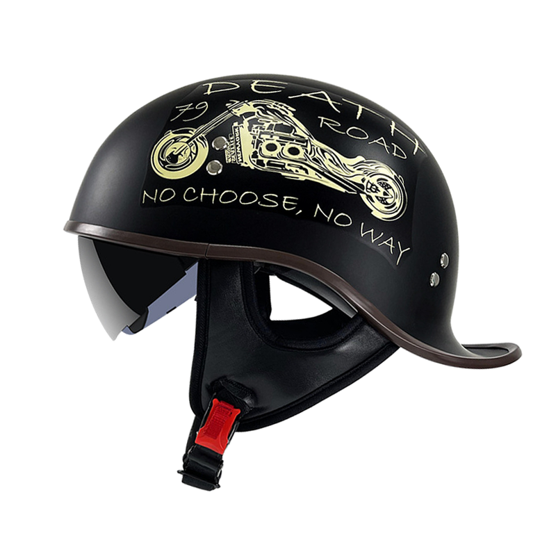 coolest motorcycle half helmets Cool Scoop Retro Motorcycle Half Face Helmet – Biker Forward
