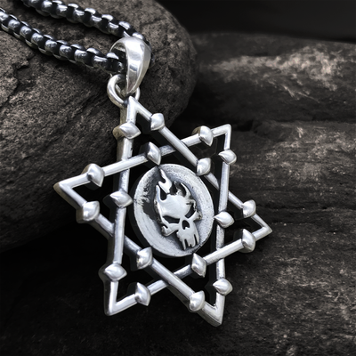 925 Silver Hexagonal Star Viking Pendant