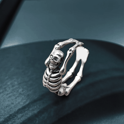 S925 Silver Skull Frame Ring