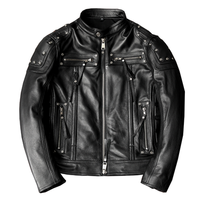Rivet Punk Motorcycle Leather Jacket