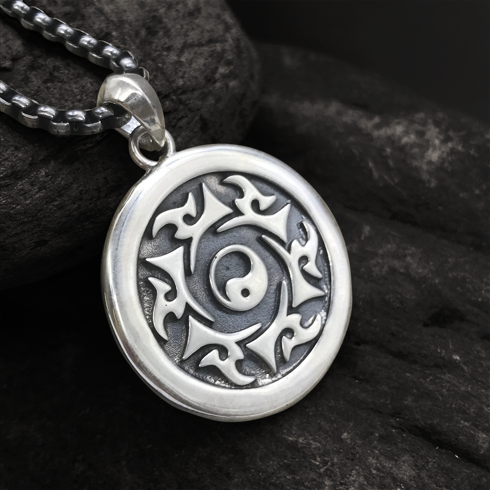 925 Silver Circle Viking Pendant