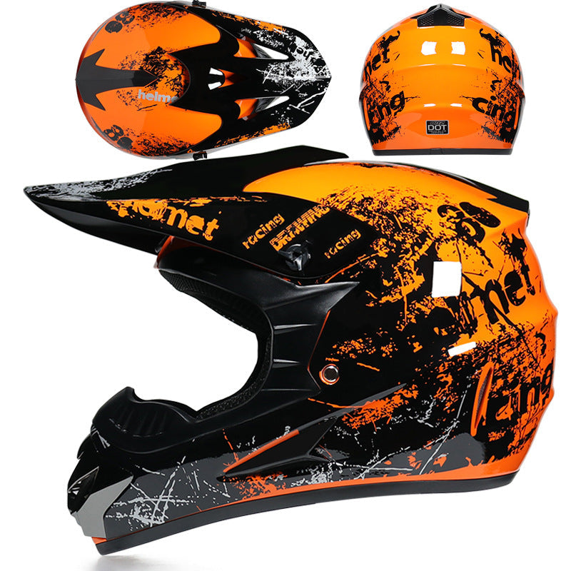 All-weather Off-Road Motorcycle Helmet MX Dirt Bike Racing Helmet - Orange