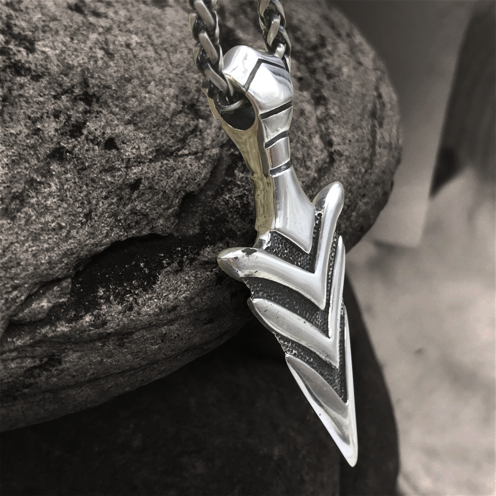 925 Silver Arrow Viking Pendant