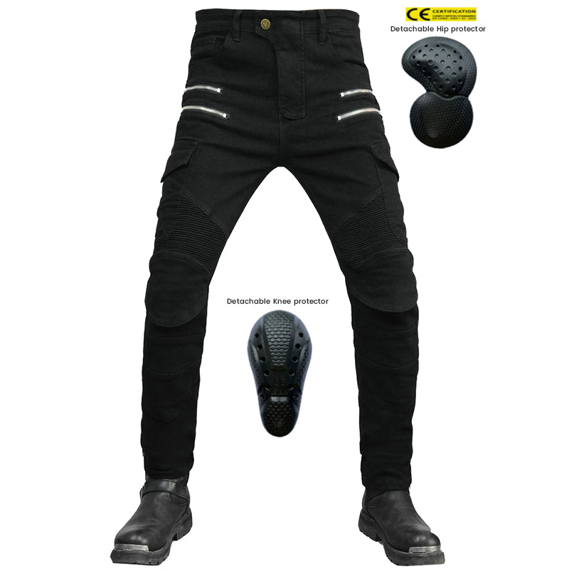 Motorcycle Racing Denim Off-road Anti-fall Pants With Protection Gear