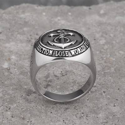 Poseidon Anchor Compass Ring