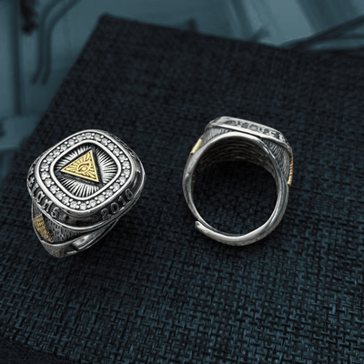 S925 Silver All-Seeing Eye Of God Ring