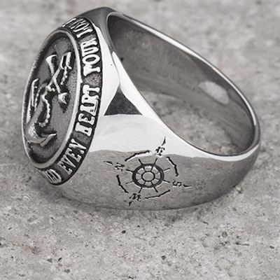 Poseidon Anchor Compass Ring