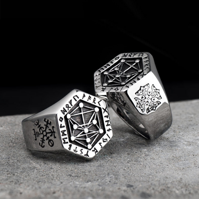 Nordic Viking Tree Of Life Totem Ring