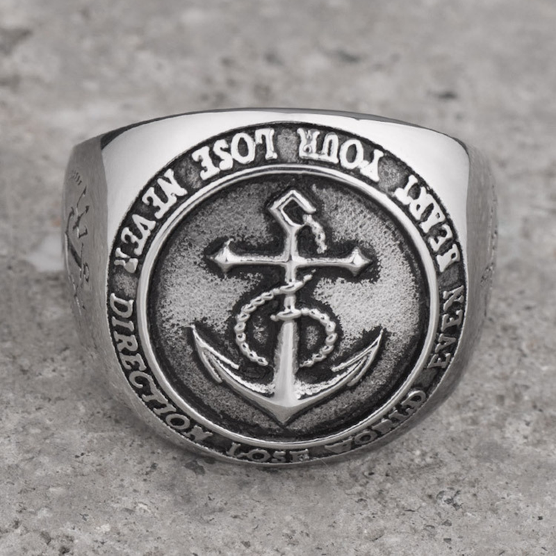 Poseidon Anchor Compass Ring
