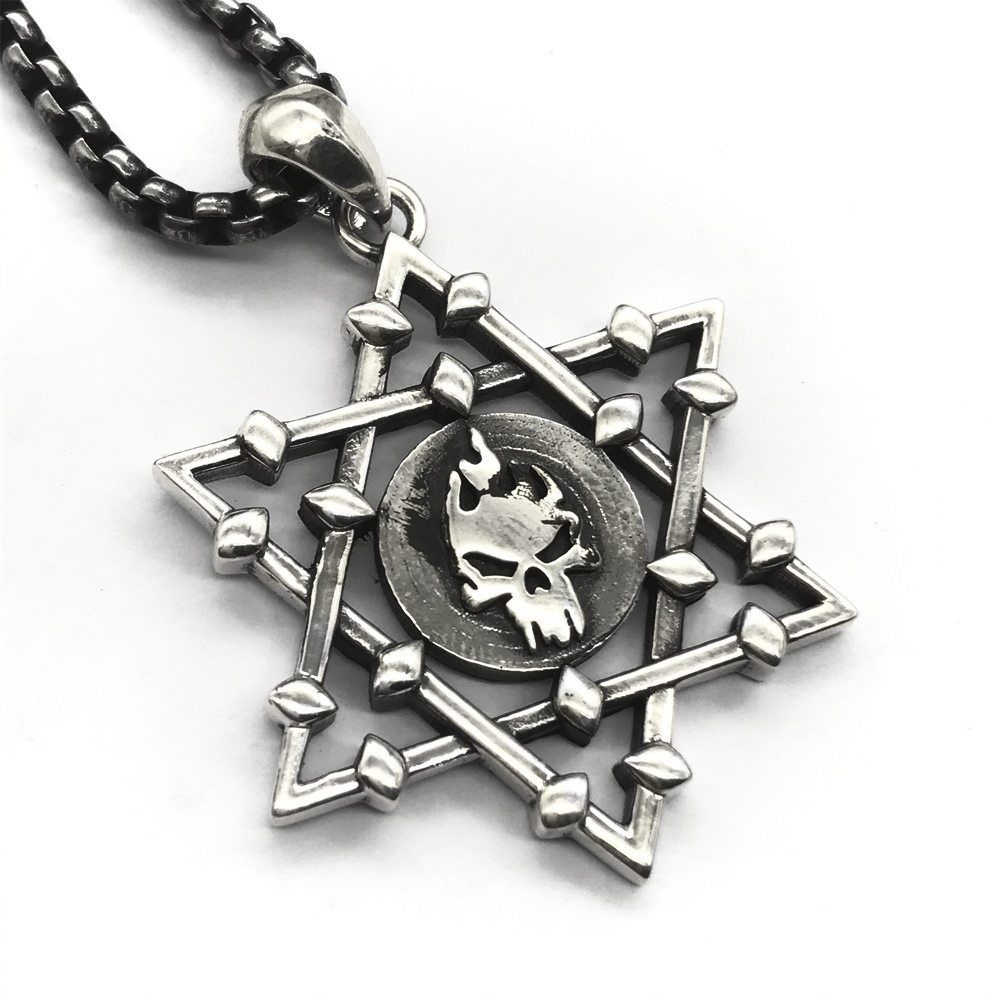 925 Silver Hexagonal Star Viking Pendant