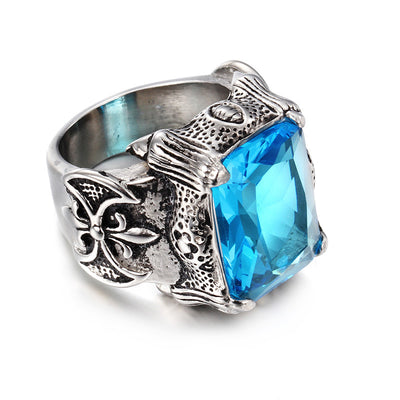 Retro Inlaid Red Gemstones Ring