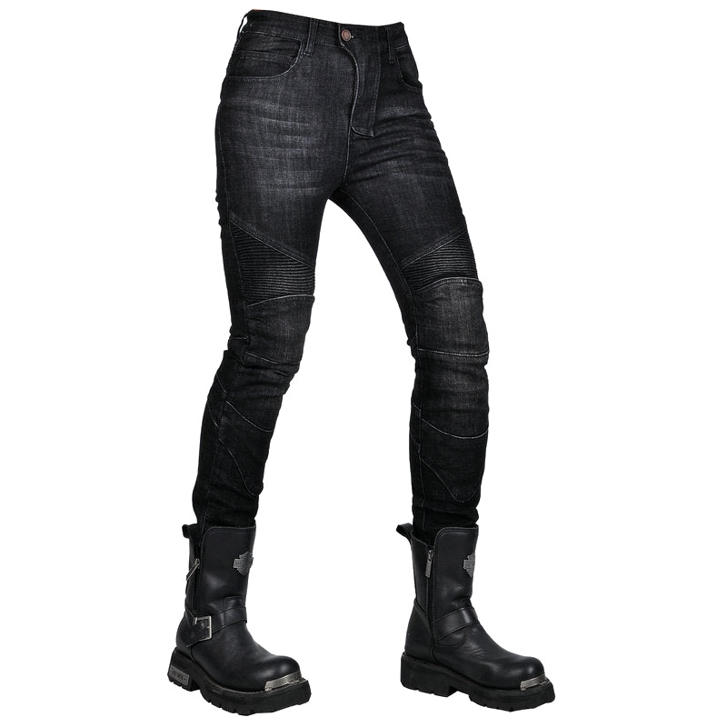 Women Motorcycle Retro Casual Anti-Fall Denim Riding Jeans