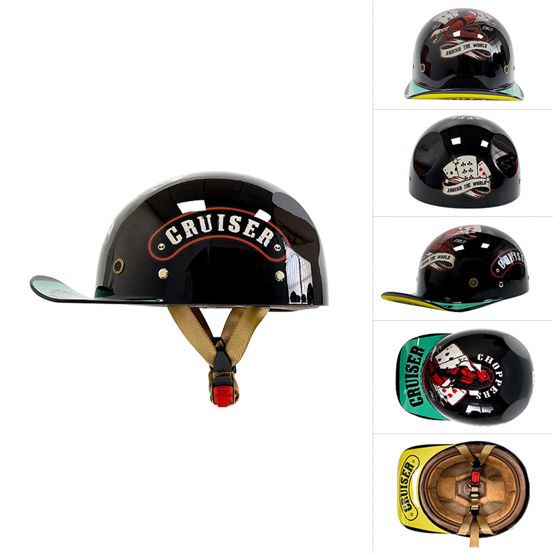 All-Season Motorcycle Harley Baseball Cap Half Face Helmet
