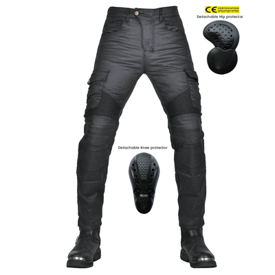 Men's Motorcycle Coated Multi-Pocket Riding Pants