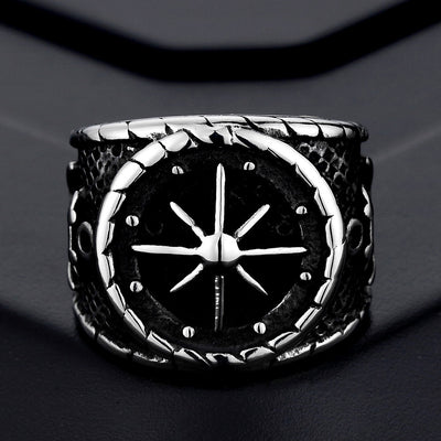 Navy Style Compass Anchor Ring