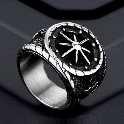 Navy Style Compass Anchor Ring