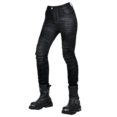 Women Motorcycle Retro Casual Anti-Fall Denim Riding Jeans