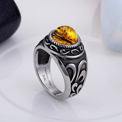 Retro Inlaid Topaz Ring Ring