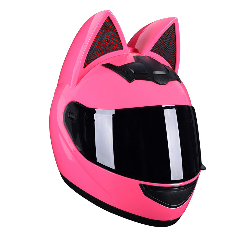 girl motorcycle helmet ears Glow Cat Decor Pink Ears- Multi-Color Lights Stick the nubs to your helmet Plush Dog Ears Motorcycle Helmet
