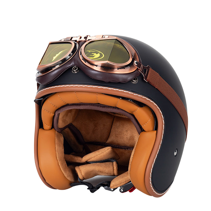 Vintage Open Face Helmet Motorcycle Retro Helmet