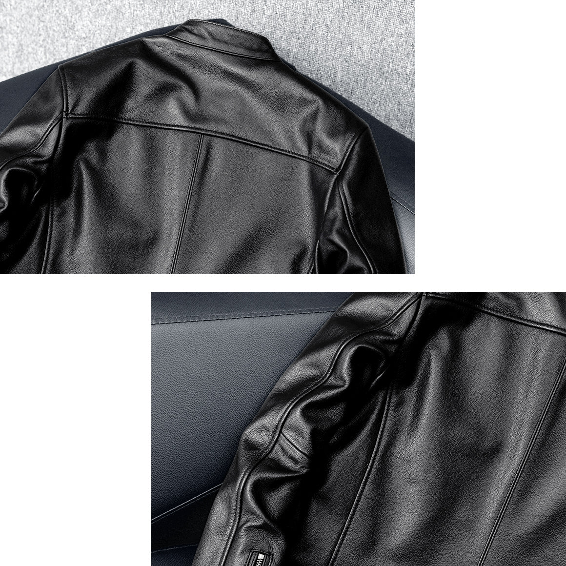 Casual Black Motorcycle Leather Jacket