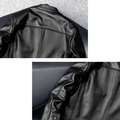 Casual Black Motorcycle Leather Jacket