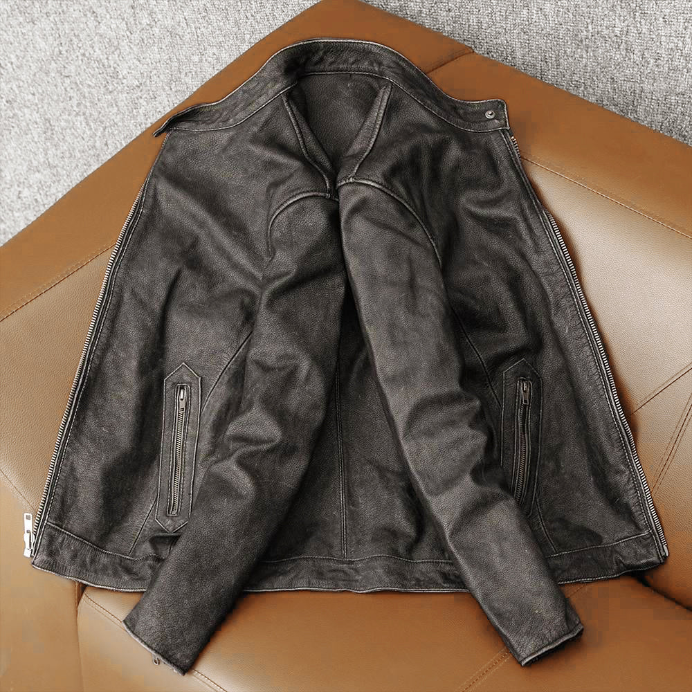 Casual Vintage Motorcycle Leather Jacket