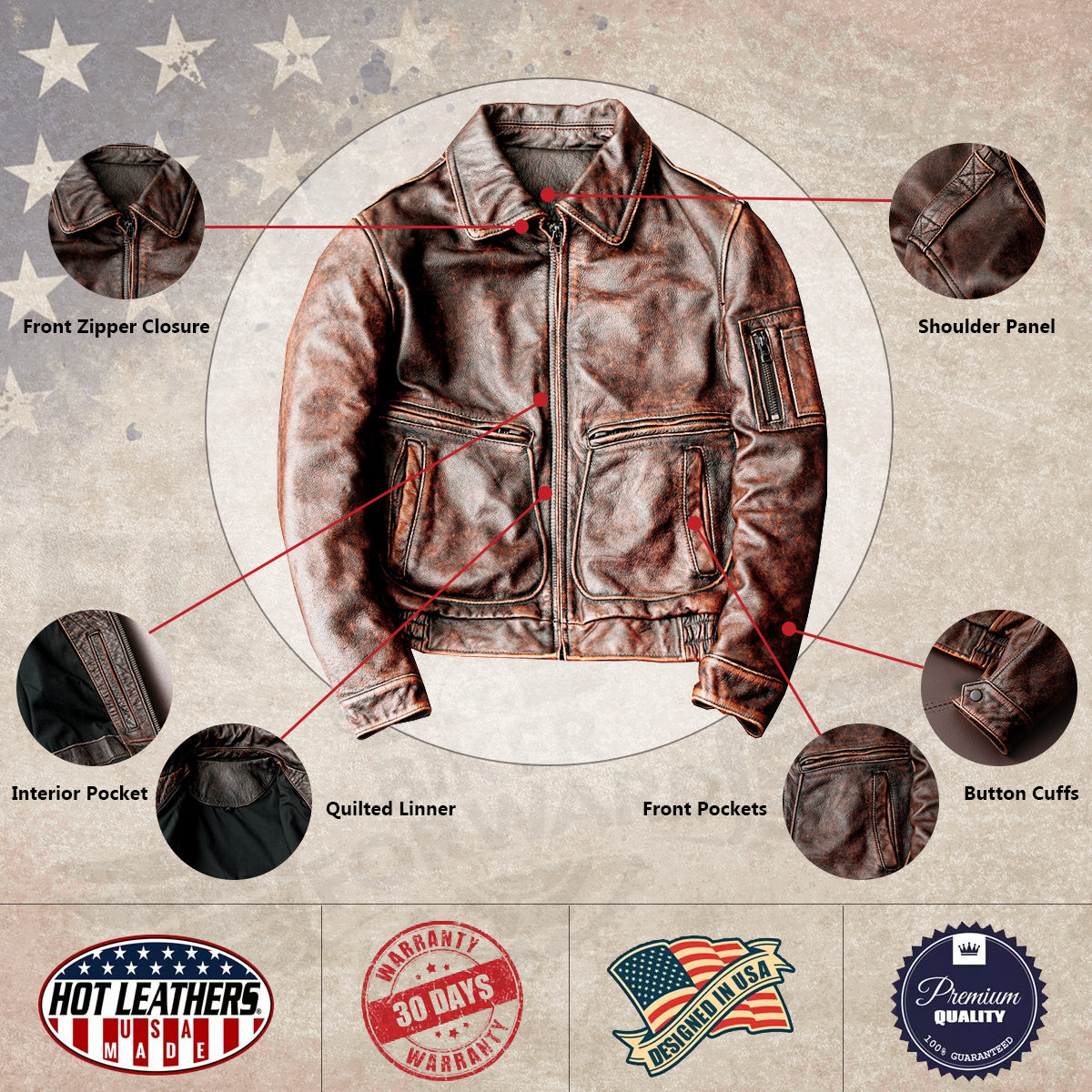 Air Force 2 Motorcycle Leather Jacket