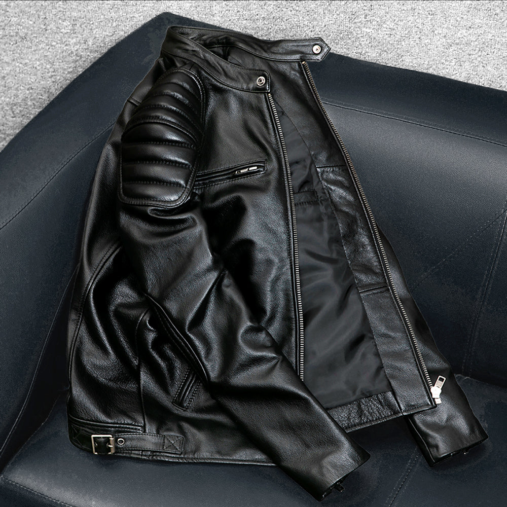 Casual Motorcycle Genuine Leather Jacket