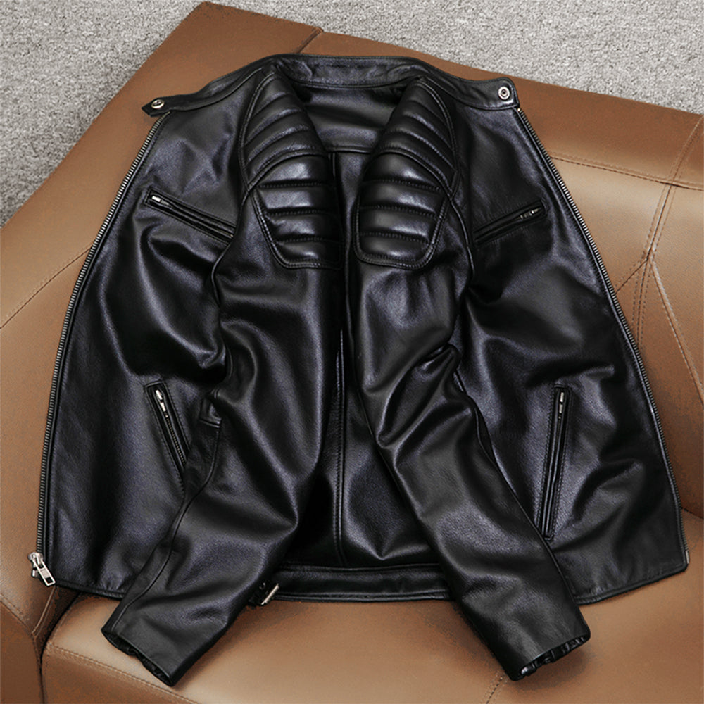 Casual Motorcycle Genuine Leather Jacket