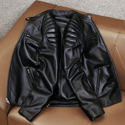 Casual Motorcycle Genuine Leather Jacket