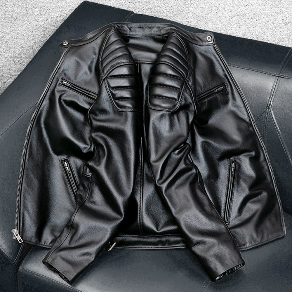 Casual Motorcycle Genuine Leather Jacket
