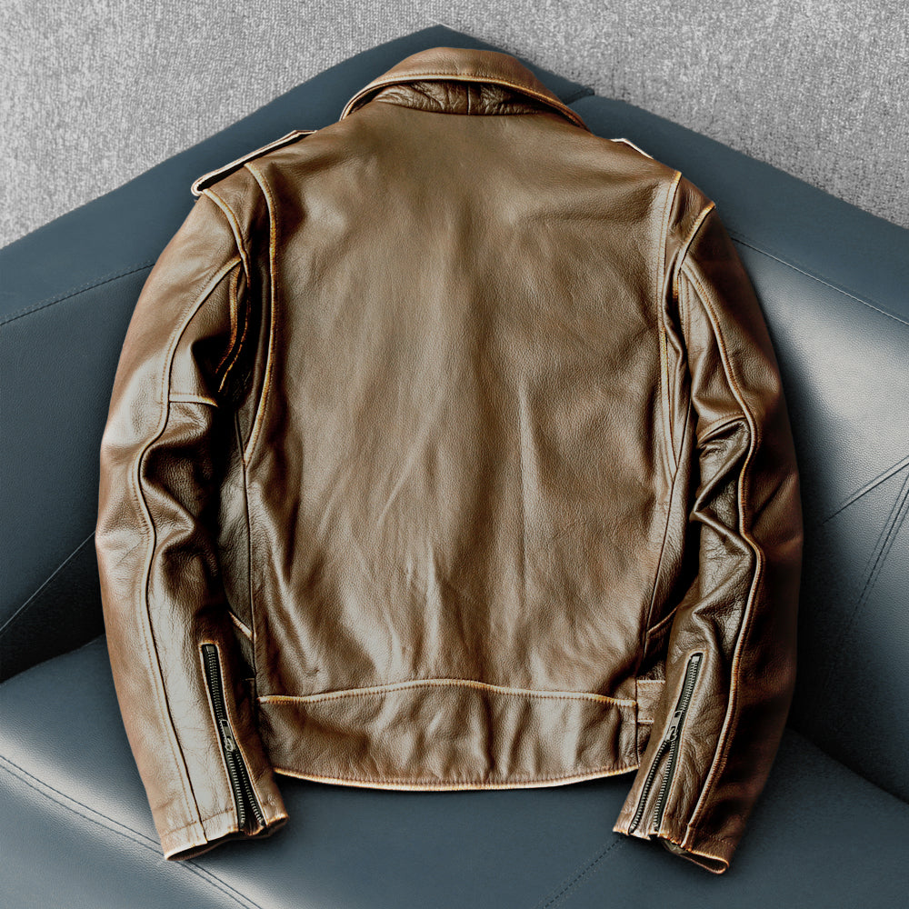 Cowhide Slim Fit Motorcycle Leather Jacket