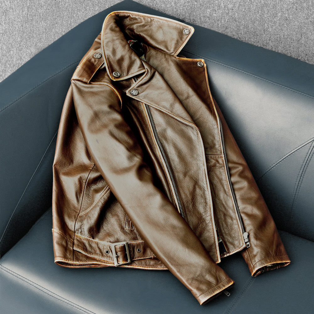 Cowhide Slim Fit Motorcycle Leather Jacket