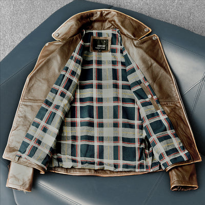 Cowhide Slim Fit Motorcycle Leather Jacket