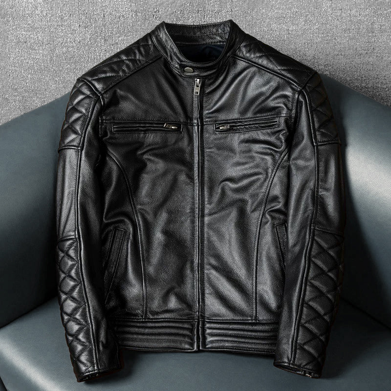 Motorcycle Autumn Winter Riding Leather Jacket