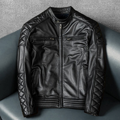 Motorcycle Autumn Winter Riding Leather Jacket