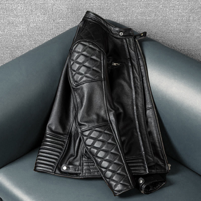 Motorcycle Autumn Winter Riding Leather Jacket