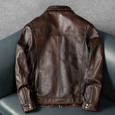 Retro M65 Lapel Workwear Motorcycle Leather Jacket